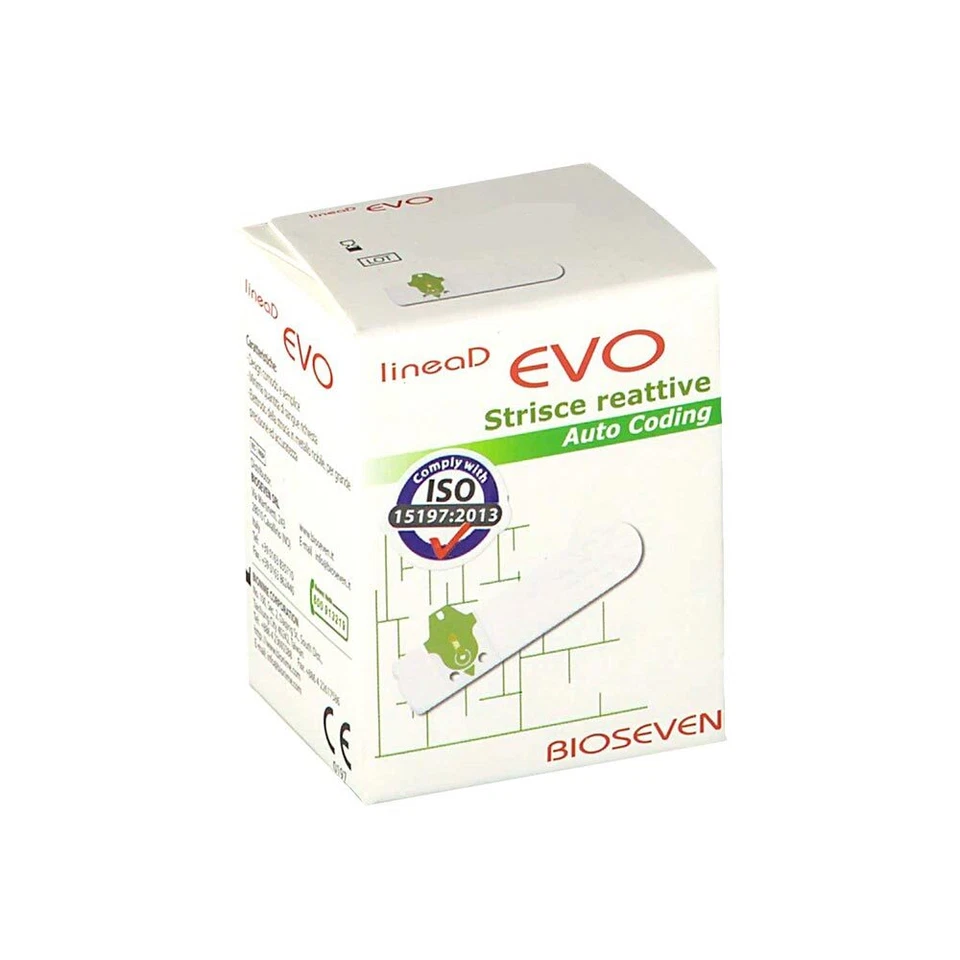 Bioseven Linea D Evo - Strisce Misurazione Glicemia, 25 Strisce