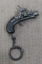 Vintage Key Chain Miniature Die-Cast Pistol   882 skull cross bones