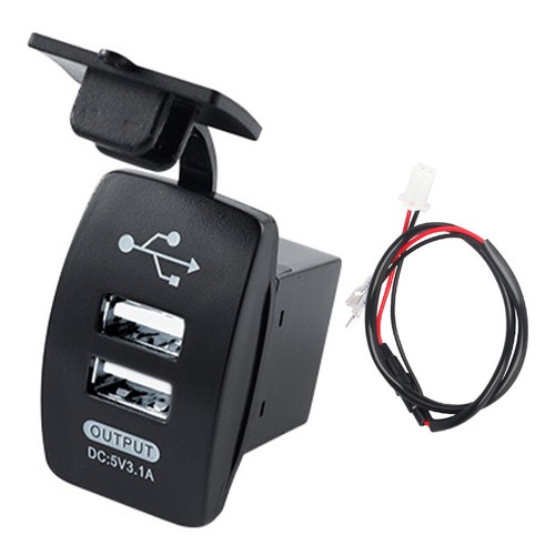 USB double prise LED chargeur de voiture port 12V - 24V 3.1a avec cordon - Photo 15 sur 15