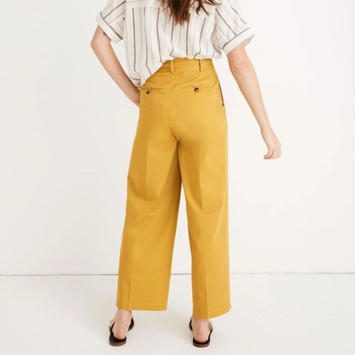 MADEWELL Pleated Wide Leg Pants Size 4 Golden Meadow Yellow Retro 70s Bohemian - Picture 3 of 12