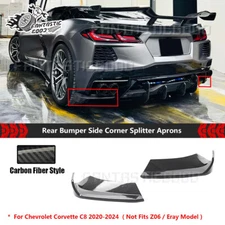 For Corvette C8 Z51 2020-24 Add-On STG 3 Carbon Rear Side Corner Splitter Aprons