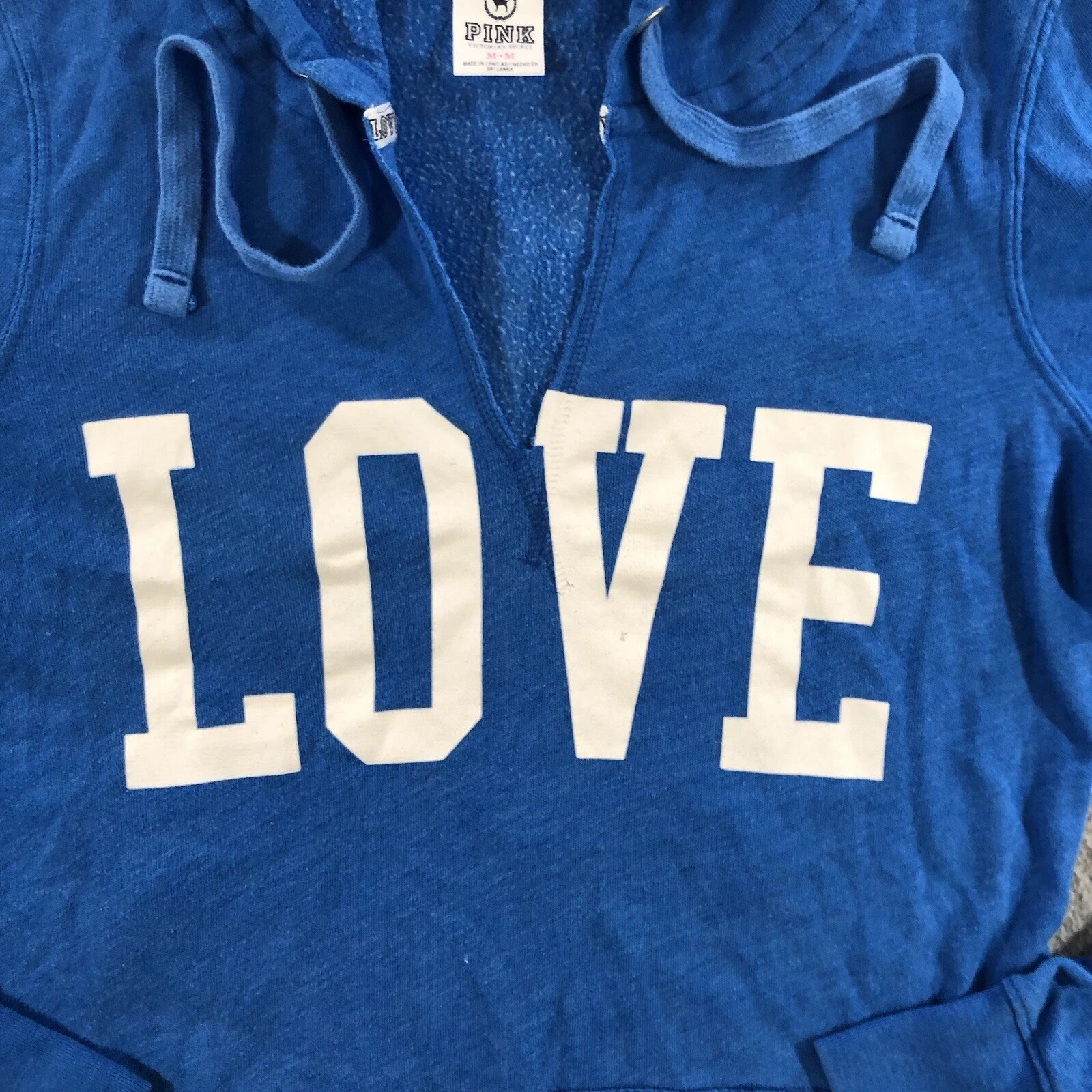 UNDERCOVER felpa con cappuccio rosa victoria secret donna M blu Spell Out pullover sottile