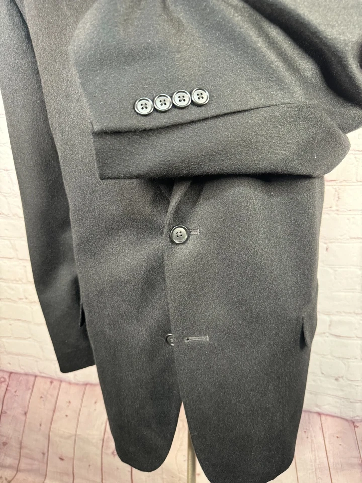 Abrigo Blazer Chaqueta Deportivo CLUB ROOM Para Hombres Negro CACHEMIRA GRANDE Y ALTO AJUSTE REGULAR 48R Foto 4 de 4