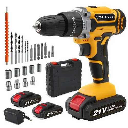 CORDLESS ELECTRIC POWER DRILL 21V w/2Ah Battery 3/8" Keyless Chuck 25+1 Position - Picture 7 of 7