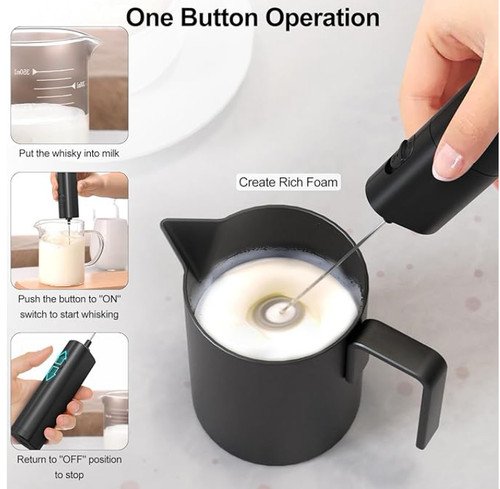 Espumador de leche portátil, COKUNST espumador de leche a batería para café Matcha, - Imagen 3 de 13