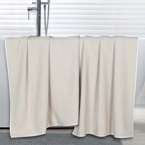 Amelia Viscose Cotton Blend Textured Diagonal Ribbed Bath Sheets, Set of 2 - Picture 16 of 47