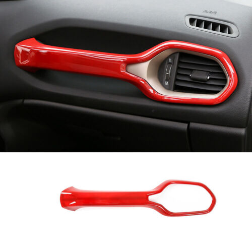 Red Co-pilot Dashboard Handle Cover Trim Accessories For Jeep Renegade 2015-2020 - Foto 1 di 8