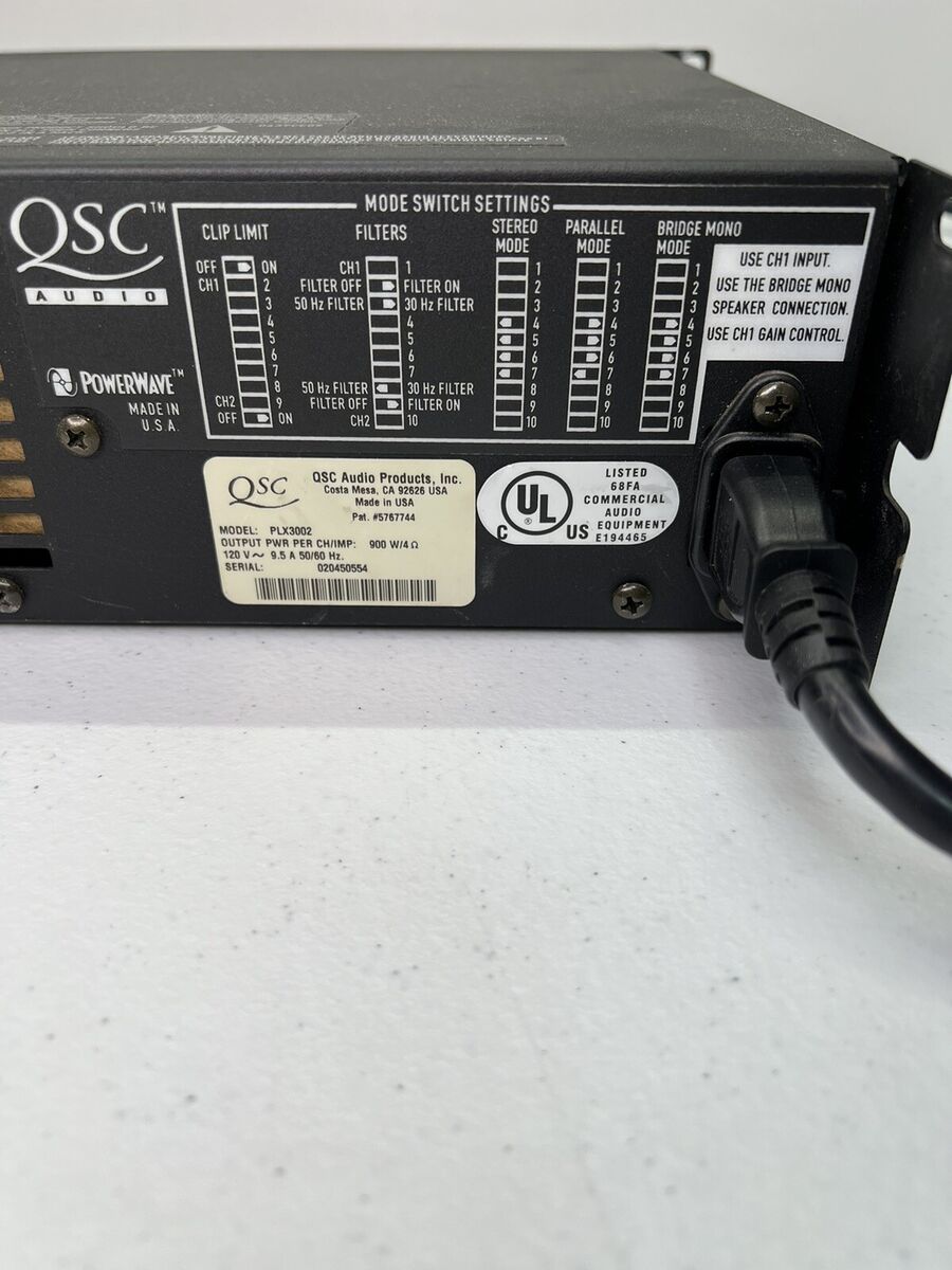 QSC PLX3002 PROFESSIONAL 3000 WATT POWER AMPLIFIER, PLX 3002 QSC PLX3002 PROFESSIONAL 3000 WATT POWER AMPLIFIER, PLX 3002