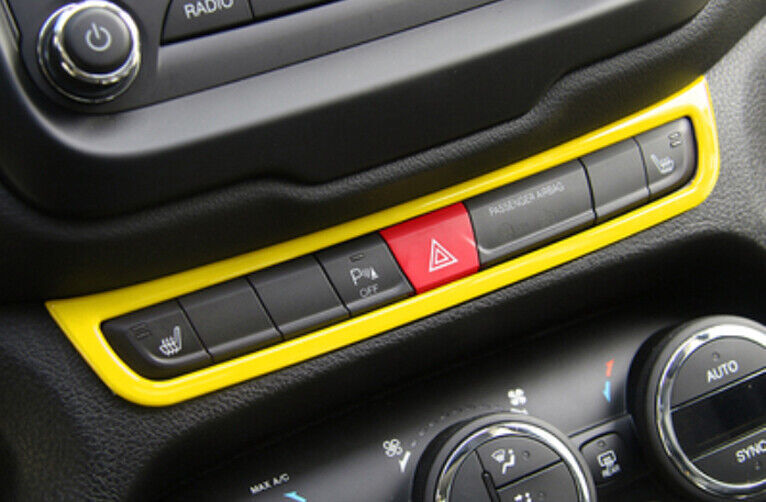 For Jeep Renegade 15-17 Solar Yellow Emergency Light Switch Panel Car Trim 1pcs