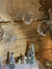 3 RARE VINTAGE Santa’s Factory “Paul Minor” Crystal Iridescent Ornaments TAIWAN