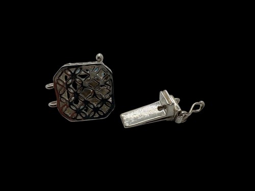 Clasp of Genuine BLUETOPAZ /MOISSANITE/W23MM/L16.50MM/H9.50MM/2Sts/6.06 Gr/$ 177 - Picture 5 of 5
