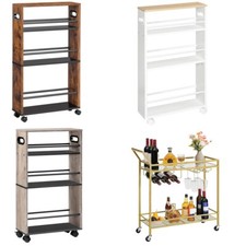 HOOBRO Drinks Trolley Bar Cart Bar Trolley Kitchen Trolley Serving Cart