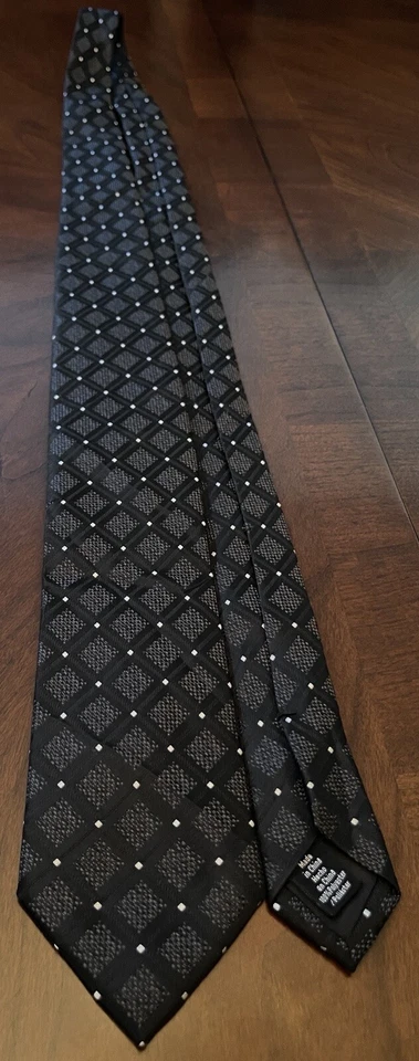 Corbata Croft & Barrow negra 100 % poliéster para hombre hecha en China Foto 3 de 4