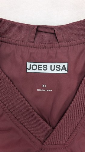 Joes USA Men's Jacket Size XL V-Neck Maroon Pullover Windbreaker Lightweight - Picture 8 of 18