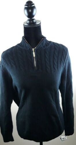 Womens Corded Karen Scott Partial Zip Long Sleeve Sweater Plus WS-052 - Picture 3 of 7