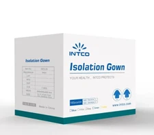 INTCO - Disposable  Isolation Gowns, White (Case Of 100)