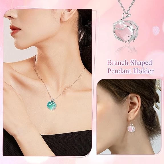 20 Piezas Ajustes de Colgante de Punta en Blanco en Forma de Rama, Colgante de Garra Metal Joyería Be Foto 4 de 4