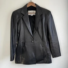 Vtg Women’s Michael Hoban NORTH BEACH LEATHER Iconic Classic Black Jacket Sz 4