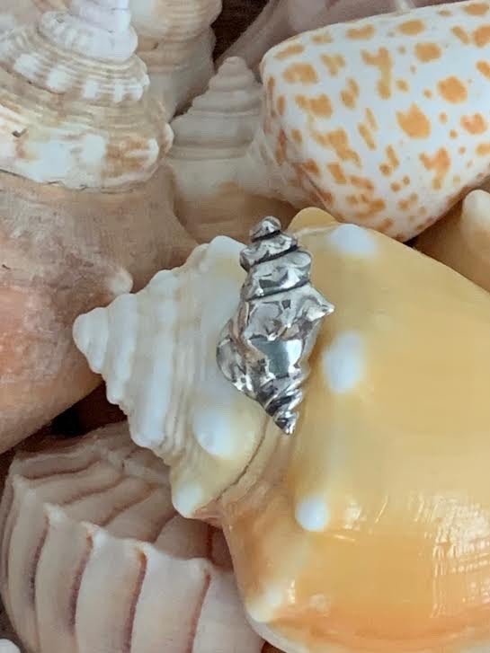 Redbalifrog Conch Shell Silver Bead 🐚🌺 - image 1