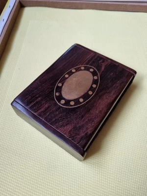 Coffret De Cartes À Jouer BECQUET En Bois Exotique - Photo 1/4
