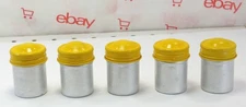 LOT (5) of Vintage Aluminum Yellow Top Metal 35mm Film Canisters (Empty)
