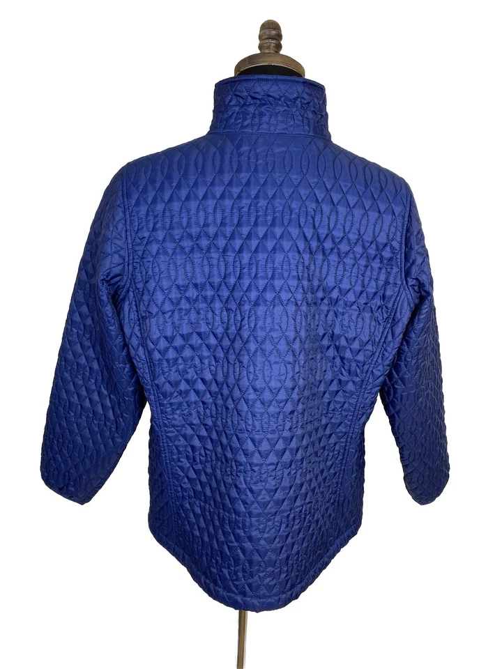 Lands End Puffer Jacket Womens 1X Blue Primaloft Full Zip Lightweight Packable - Image 3 of 4