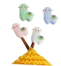 4PCS Knitting Needle Stoppers  Cartoon Animal Needle Point Protectors, White