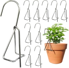 10-Pack Terracotta Pots Hanger Hooks,Sturdy Thick Stainless Steel Plant Hanger,F