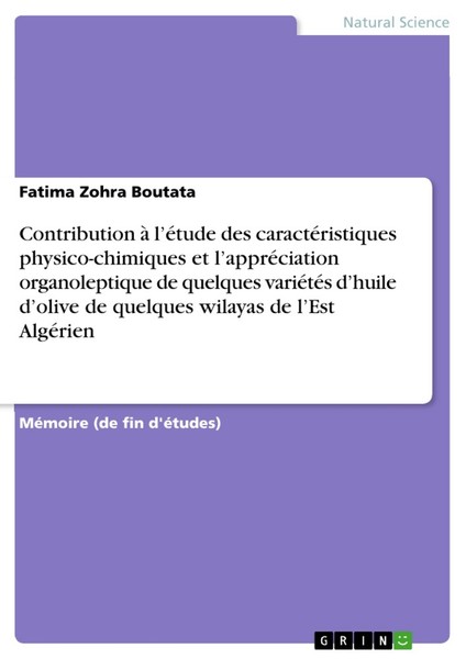 Contribution à L’éTude Des CaractéRistiques Physico-Chimiques Et L’AppréCiation-image