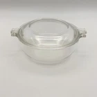 Vintage PYREX #019 Clear Glass 20oz/600 ml Baking Casserole Dish w/Lid 681-C USA