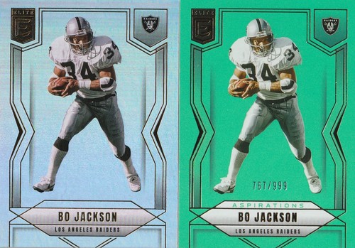 2025 Donruss Elite Bo Jackson Aspirations Lime Green 767/999 & Base Raiders