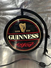 Vintage 1998 Guinness Beer Light Up Double Sided Pub Sign