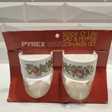 Vintage Pyrex Glass Spice Of Life Salt & Pepper Shaker Set Compatible Corning