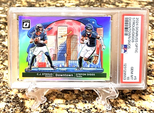 2024 PANINI DONRUSS OPTIC DOWNTOWN DUOS #5 CJ STROUD/STEFON DIGGS PSA 10