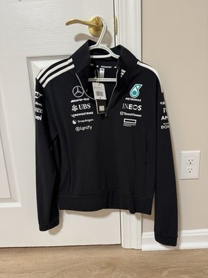 adidas Mercedes-AMG Petronas F1 Racing Black Half Zip Jacket JX0744 women Size M