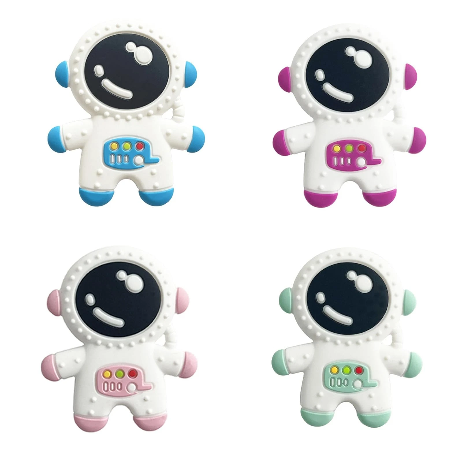 Baby Teething Spaceman Toy for 3+ Months Infants Sucking, Food Grade Silicon ...
