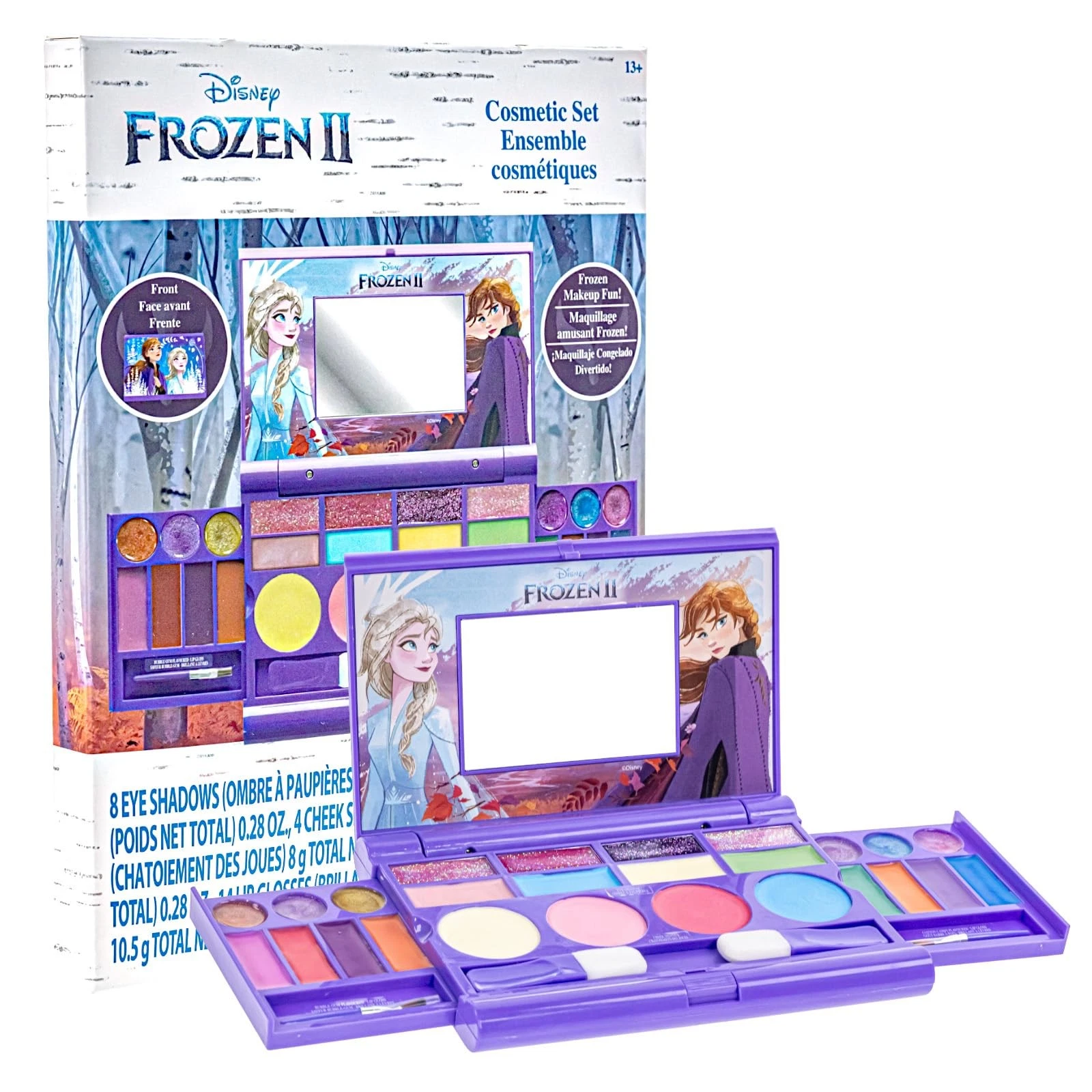 Disney Frozen All-in-Cosmetic Compact Set Includes Washable Lip Gloss, Eye Sh...