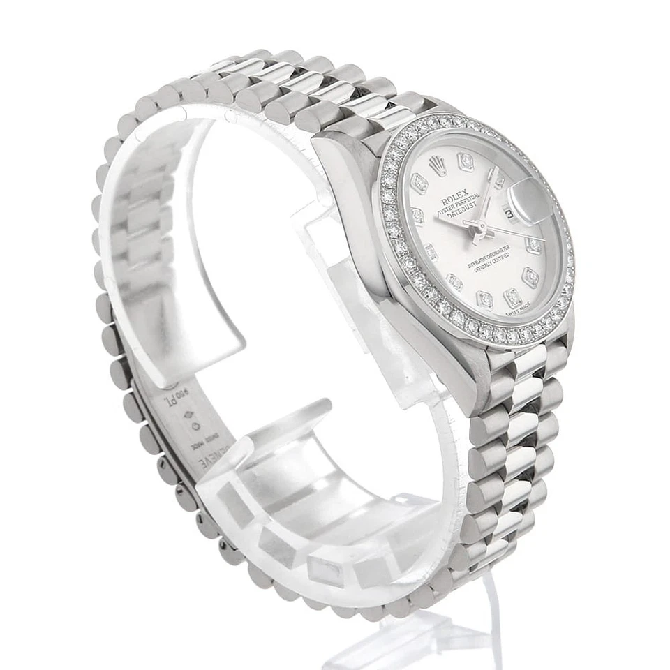 ROLEX Datejust bezel diamond 10P diamond 79136G Silver K Number second hand ... - Image 3 of 4