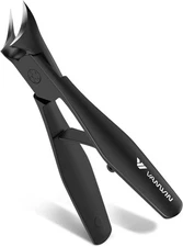 Ingrown Nail Clippers, Slant Curved Blade Clippers for Men Thick Black 