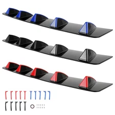 Universal Car Rear Bumper Lip Spoiler Splitter Diffuser 6 Shark Fins Body Kit