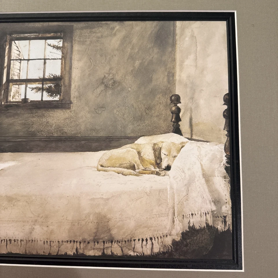Dormitorio principal, impresión artística de Andrew Wyeth muy bonita, enmarcada y mate vintage Foto 2 de 4