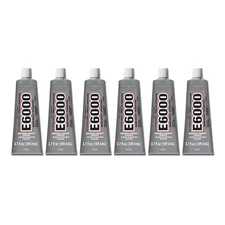 220011 6 Pack 3.7 oz. E-6000 High Viscosity Multi-Purpose Adhesive, Clear