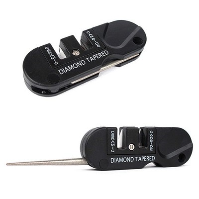 2×4-in-1 portable knife sharpening tool with multiple functions for outdoor use