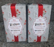 VILA CARDILLIUM Wild Poppy Scented Soap Set 2x 10.5oz/300g Bars Total 600g