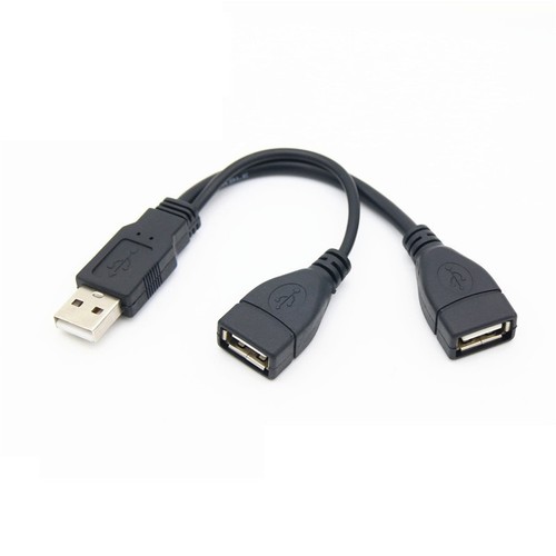 Y Splitter Hub Power Cord USB 2.0 A Male to 2 Dual USB Female Jack Adapter Cable - Picture 4 of 9