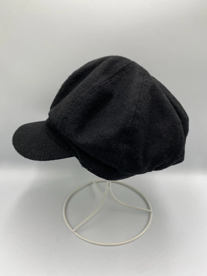 Boné feminino Cabbie Newsboy chapéu flor preto - Imagem 2 de 4