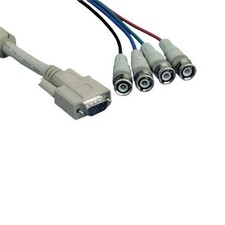 6Ft VGA HD15 to 4-BNC RGBS Video Monitor MM Cable Converter EMI Filter Mini Coax