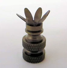 ANTIQUE BRASS-PLATED 6-PRONG DIY LAMP SHADE FINIAL BASES #TV-1376AB