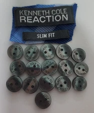 Kenneth Cole Reaction Shirt Replacement Buttons Gray 13shirt/3 midsleeve Stamped