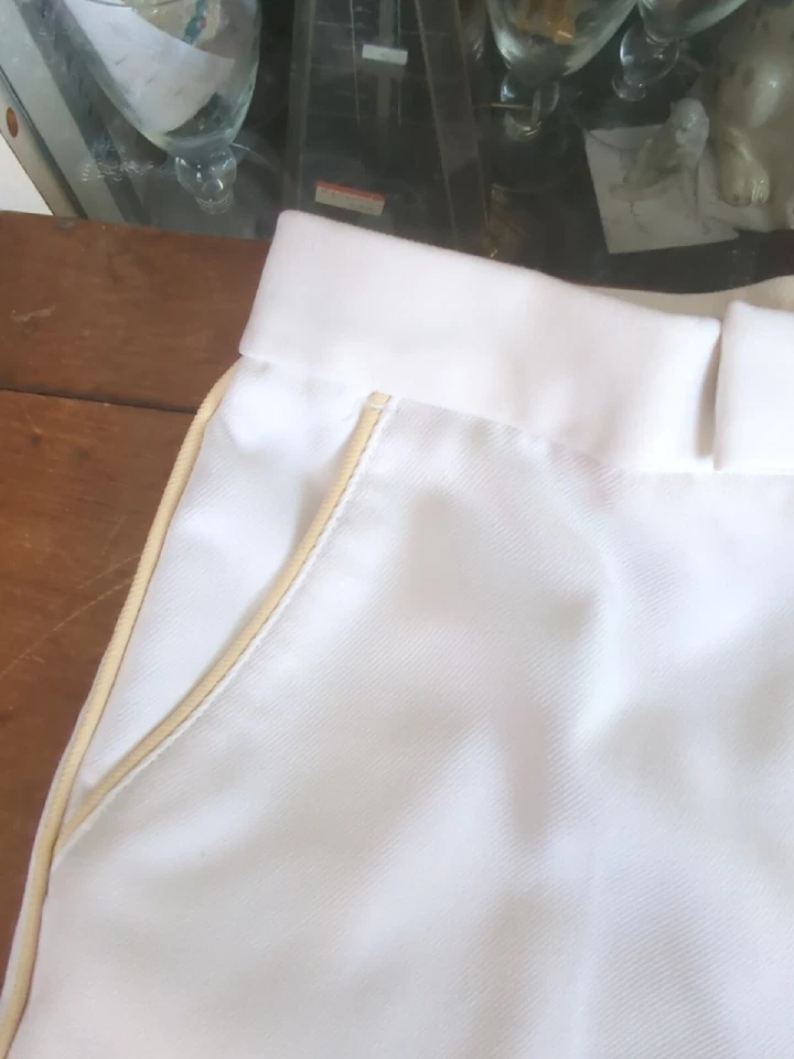 Pantalones cortos de tenis vintage de poliéster blanco Paul Sullivan Sportswear años 70 Foto 3 de 4